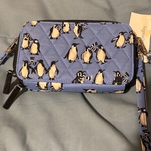 Vera Bradley Quilted Blue Penguin Crossbody Bag
